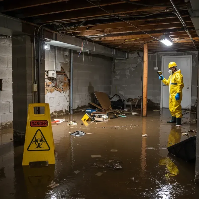 Flooded Basement Electrical Hazard in Adams County, WI Property